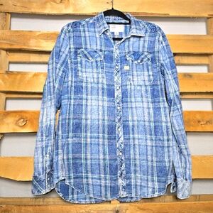Blue Plaid Men's Shirt Size:M